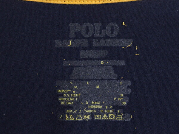 ポロベア ポロ ラルフローレン 長袖 Tシャツ メンズ S レディース M 程/ 古着 ロンT カットソー キャラクター 刺繍 ワンポイント 紺 薄手