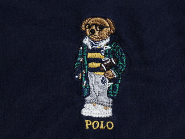 ポロベア ポロ ラルフローレン 長袖 Tシャツ メンズ S レディース M 程/ 古着 ロンT カットソー キャラクター 刺繍 ワンポイント 紺 薄手