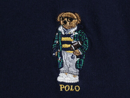 ポロベア ポロ ラルフローレン 長袖 Tシャツ メンズ S レディース M 程/ 古着 ロンT カットソー キャラクター 刺繍 ワンポイント 紺 薄手