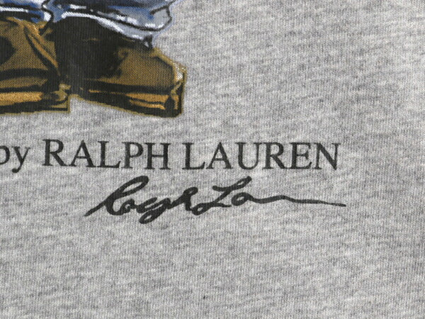 ポロベア ポロ ラルフローレン プリント 半袖 Tシャツ メンズ XL キャラクター コットン カットソー シングルステッチ 大きいサイズ グレー