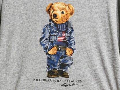 ポロベア ポロ ラルフローレン プリント 半袖 Tシャツ メンズ XL キャラクター コットン カットソー シングルステッチ 大きいサイズ グレー