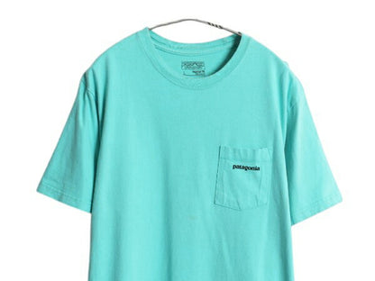 パタゴニア ポケット付き 両面 プリント 半袖 Tシャツ メンズ L 古着 17年製 アウトドア P6 バックプリント ボックスロゴ カットソー ポケT
