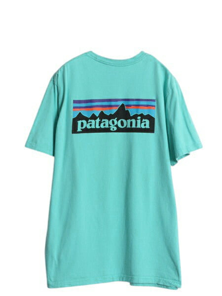 パタゴニア ポケット付き 両面 プリント 半袖 Tシャツ メンズ L 古着 17年製 アウトドア P6 バックプリント ボックスロゴ カットソー ポケT