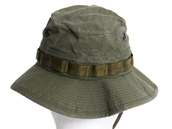 80s 米軍実物 US ARMY ジャングル ハット 実寸 54cm XS 程/ 82年製 ヴィンテージ ミリタリー リップストップ コットン 無地 カーキ 当時物