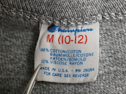 80s USA製 チャンピオン 3段 染み込み プリント 半袖 Tシャツ キッズ M 100cm 程 古着 ヴィンテージ 88 12 NFL ジャイアンツ 霜降り グレー