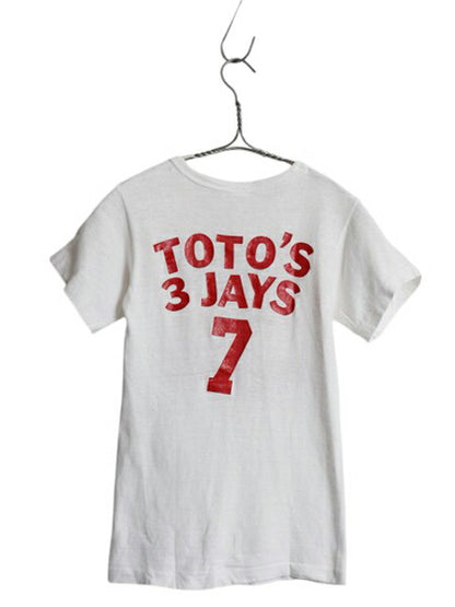 60s USA製 ラッセル プリント 半袖 Tシャツ キッズ ボーイズ M 110cm 程/ 古着 ヴィンテージ 初期 金タグ シンプル シングルステッチ 白