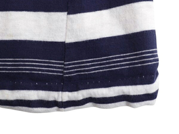 60s 70s ボーダー 半袖 Tシャツ ワンピース キッズ ガールズ 130cm ヴィンテージ 100% コットン ひざ上丈 マルチカラー シンプル ゆったり