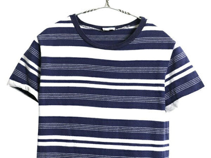 60s 70s ボーダー 半袖 Tシャツ ワンピース キッズ ガールズ 130cm ヴィンテージ 100% コットン ひざ上丈 マルチカラー シンプル ゆったり