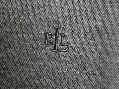 00s ローレン ラルフローレン 半袖 Tシャツ レディース M オールド ポロ シルク ウール ストレッチ カットソー ワンポイント シンプル 灰