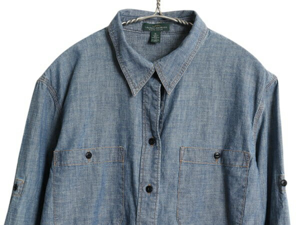 00s ローレンジーンズ ラルフローレン 長袖 シャンブレー シャツ レディース XL / 長袖シャツ ヴィンテージ モデル マチ付き 大きいサイズ