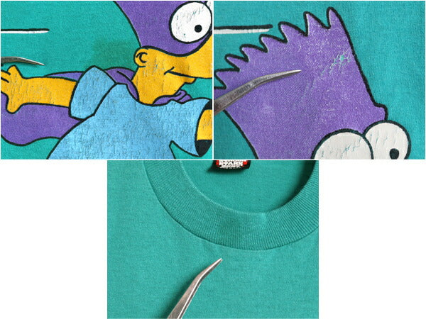 90s USA製 初期 シンプソンズ プリント 半袖 Tシャツ キッズ 140cm オールド オフィシャル キャラクター イラスト シングルステッチ 子ども
