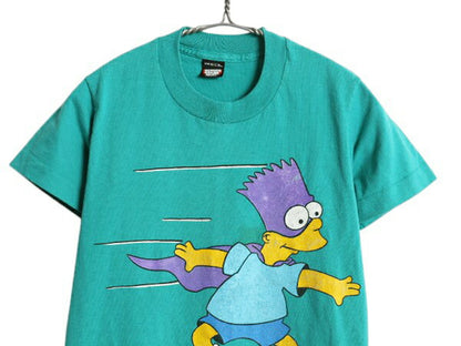 90s USA製 初期 シンプソンズ プリント 半袖 Tシャツ キッズ 140cm オールド オフィシャル キャラクター イラスト シングルステッチ 子ども