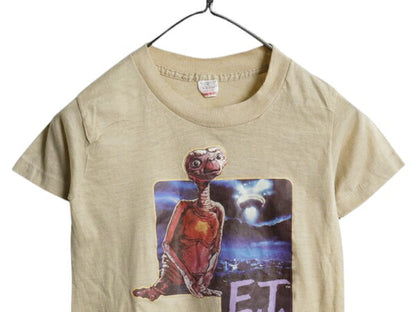 80s USA製 ET プリント 半袖 Tシャツ キッズ 120cm / ヴィンテージ オフィシャル キャラクター イラスト ムービー シングルステッチ 当時物