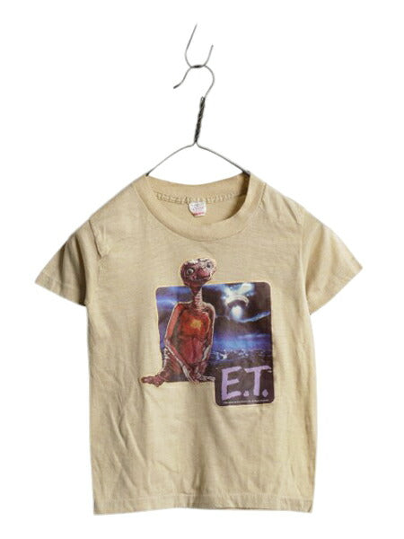 80s USA製 ET プリント 半袖 Tシャツ キッズ 120cm / ヴィンテージ オフィシャル キャラクター イラスト ムービー シングルステッチ 当時物