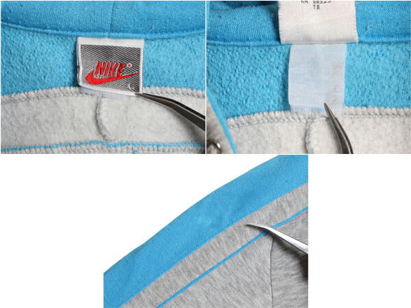 90s ナイキ フルジップ スウェット フード パーカー レディース L 小さめ M 程 オールド 初期 銀タグ NIKE トレーナー ツートン スウッシュ