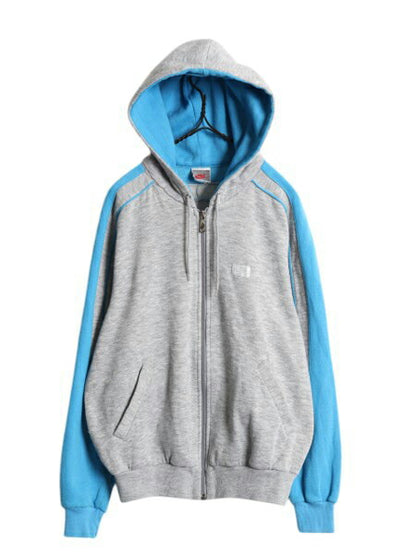90s ナイキ フルジップ スウェット フード パーカー レディース L 小さめ M 程 オールド 初期 銀タグ NIKE トレーナー ツートン スウッシュ