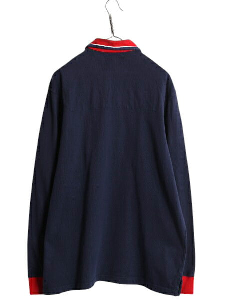 90s ポロ ラルフローレン 長袖 ラガーシャツ メンズ XL オールド ラグビー 長袖シャツ コットン ヘビーウェイト ナンバリング 大きいサイズ