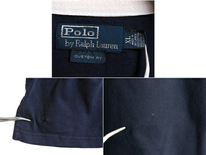 90s ポロ ラルフローレン 長袖 ラガーシャツ メンズ XL オールド ラグビー 長袖シャツ コットン ヘビーウェイト ナンバリング 大きいサイズ