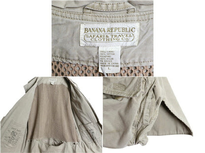 80s バナナリパブリック サファリ ベスト メンズ L / ヴィンテージ BANANA REPUBLIC Safari&Travel アウトドア ハンティング フィッシング