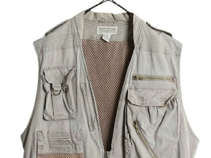 80s バナナリパブリック サファリ ベスト メンズ L / ヴィンテージ BANANA REPUBLIC Safari&Travel アウトドア ハンティング フィッシング