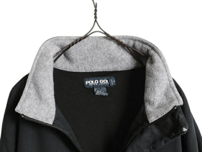 90s ポロゴルフ ラルフローレン ハーフジップ ジャケット メンズ XL オールド ポロ プルオーバー メッシュ ライナー 大きいサイズ ブラック