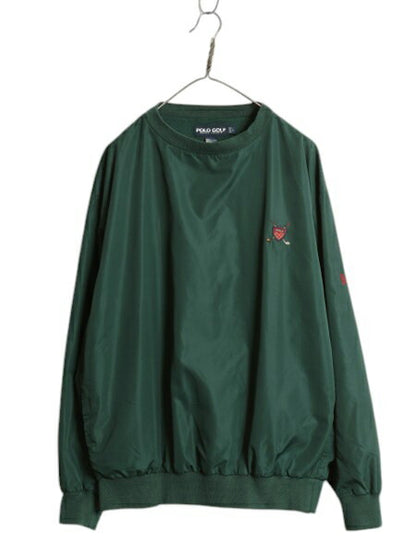 90s ポロゴルフ ラルフローレン ナイロン ジャケット メンズ L 古着 オールド ライナー付き プルオーバー ウォームアップ スイングトップ