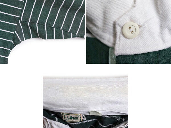 80s USA製 エルエルビーン ボーダー 長袖 ラガー シャツ メンズ XL / 古着 80年代 ヴィンテージ LLBEAN 長袖シャツ ラグビー 大きいサイズ