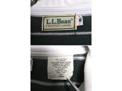 80s USA製 エルエルビーン ボーダー 長袖 ラガー シャツ メンズ XL / 古着 80年代 ヴィンテージ LLBEAN 長袖シャツ ラグビー 大きいサイズ