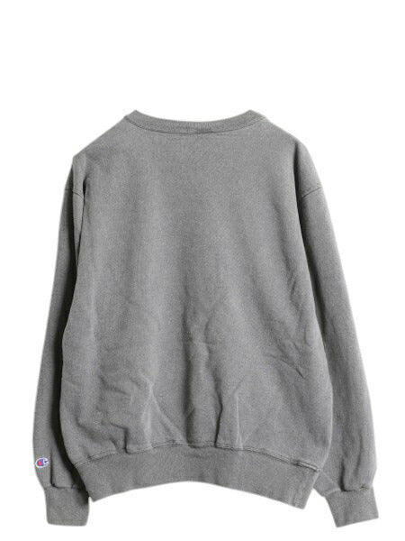 90s チャンピオン ワンポイント スウェット メンズ レディース L 古着 90年代 オールド Champion 裏起毛 トレーナー スクリプト ロゴ 刺繍