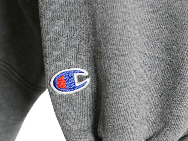 90s チャンピオン ワンポイント スウェット メンズ レディース L 古着 90年代 オールド Champion 裏起毛 トレーナー スクリプト ロゴ 刺繍