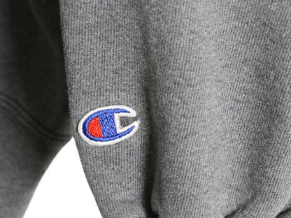 90s チャンピオン ワンポイント スウェット メンズ レディース L 古着 90年代 オールド Champion 裏起毛 トレーナー スクリプト ロゴ 刺繍