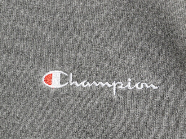 90s チャンピオン ワンポイント スウェット メンズ レディース L 古着 90年代 オールド Champion 裏起毛 トレーナー スクリプト ロゴ 刺繍