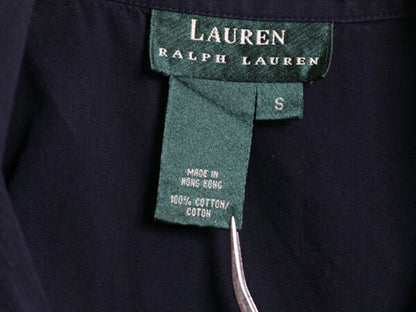 90s LAUREN ラルフローレン コットン カシュクール レディース S オールド ポロ シャツ テーラード ジャケット ブラウス シャツジャケット