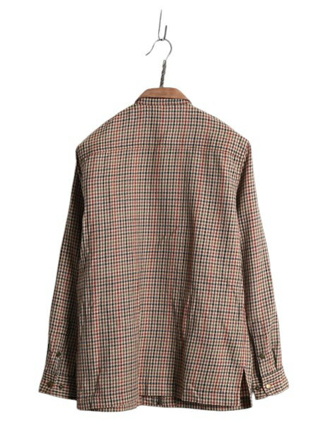00s LAUREN ラルフローレン フルジップ シャツ ジャケット レディース M オールド ガンクラブ チェック 長袖シャツ 襟 スウェード ボックス