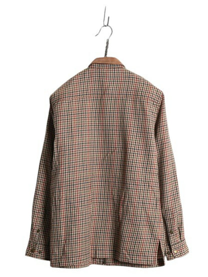 00s LAUREN ラルフローレン フルジップ シャツ ジャケット レディース M オールド ガンクラブ チェック 長袖シャツ 襟 スウェード ボックス