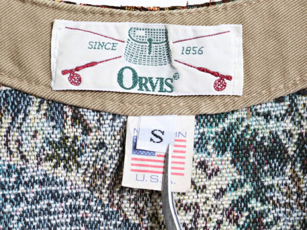 90s USA製 オービス ゴブラン 織り 花柄 ベスト レディース S / 90年代 オールド ORVIS アウトドア 総柄 前開き 重ね着 マルチカラー ジレ