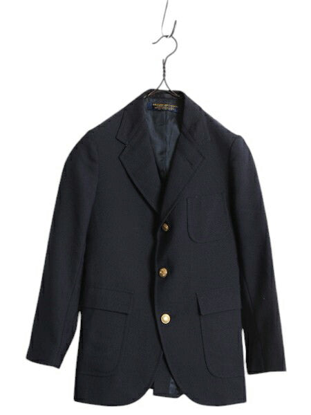 90s USA製 ブルックスブラザーズ テーラード ジャケット ボーイズ 130cm 程/ オールド Brooks Brothers ブレザー 紺ブレ 金ボタン 3ボタン