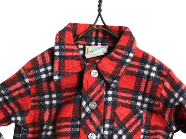 Lightning Bug チェック プリント フランネル シャツ キッズ ベビー ボーイズ 60cm 程/ 古着 赤ちゃん 新生児 長袖シャツ ネルシャツ ネル