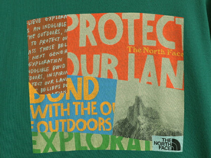US企画 ノースフェイス グラフィック プリント 長袖 Tシャツ メンズ S / 古着 The North Face アウトドア ロンT ロングスリーブ 袖プリント