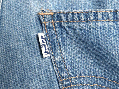 90s リーバイス デニム スカート レディース XS 古着 オールド コットン ボタン 前開き ミモレ丈 ひざ下 Aライン タックなし 薄手 白タブ