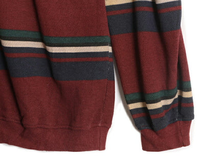 90s ドッカーズ リーバイス ボーダー 長袖 ポロシャツ メンズ L 古着 DOCKERS LEVIS 90年代 オールド 長袖シャツ 鹿の子 マルチカラー 厚手