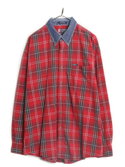 90s チャップス ラルフローレン チェック 長袖 ボタンダウン シャツ メンズ XL / 90年代 オールド CHAPS ポロ 長袖シャツ BD 大きいサイズ