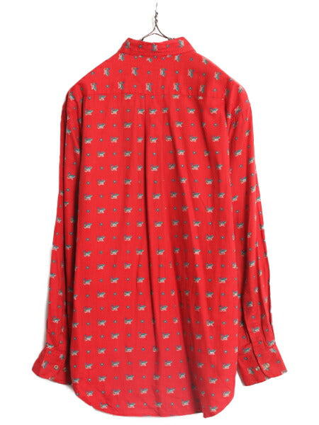 80s OLD GAP 総柄 長袖 シャツ メンズ M / 80年代 ヴィンテージ オールド ギャップ コットン マルチカラー ポケット付き 総柄シャツ カモ柄