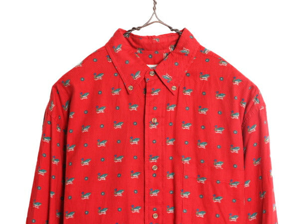 80s OLD GAP 総柄 長袖 シャツ メンズ M / 80年代 ヴィンテージ オールド ギャップ コットン マルチカラー ポケット付き 総柄シャツ カモ柄