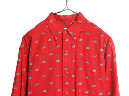 80s OLD GAP 総柄 長袖 シャツ メンズ M / 80年代 ヴィンテージ オールド ギャップ コットン マルチカラー ポケット付き 総柄シャツ カモ柄