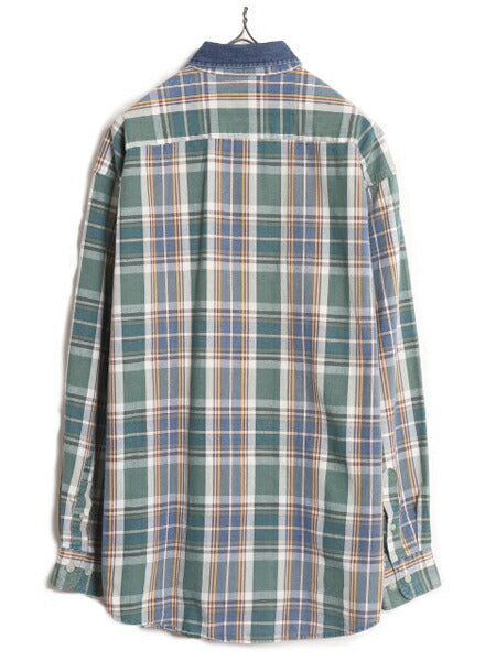 90s ドッカーズ リーバイス チェック 長袖 ボタンダウン シャツ メンズ M 古着 90年代 オールド LEVIS DOCKERS ポケット付き マルチカラー