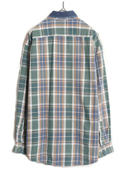 90s ドッカーズ リーバイス チェック 長袖 ボタンダウン シャツ メンズ M 古着 90年代 オールド LEVIS DOCKERS ポケット付き マルチカラー