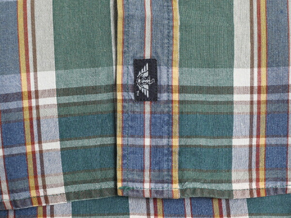 90s ドッカーズ リーバイス チェック 長袖 ボタンダウン シャツ メンズ M 古着 90年代 オールド LEVIS DOCKERS ポケット付き マルチカラー