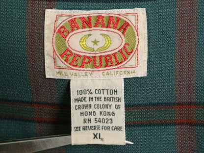 80s バナナリパブリック チェック 長袖 シャツ XL 古着 80年代 旧タグ ヴィンテージ BANANA REPUBLIC 大きいサイズ コットン マルチカラー
