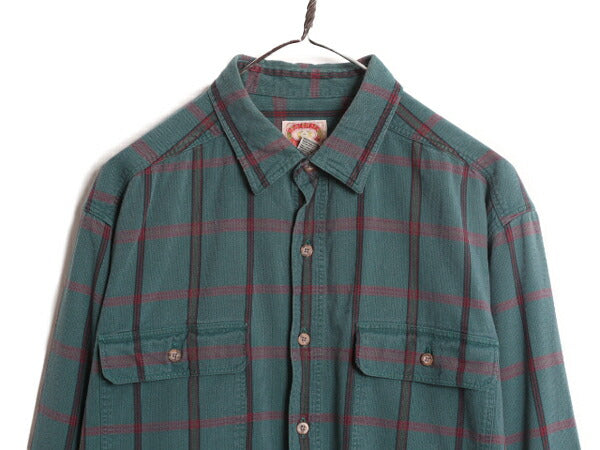 80s バナナリパブリック チェック 長袖 シャツ XL 古着 80年代 旧タグ ヴィンテージ BANANA REPUBLIC 大きいサイズ コットン マルチカラー